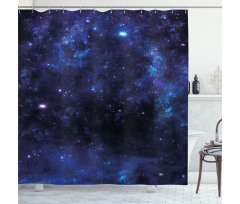 Abstract Stars and Nebula Shower Curtain