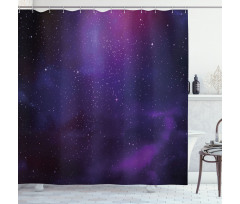 Galaxy Themed Nebula Star Shower Curtain
