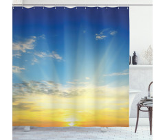 Sun Rays Above Horizon Shower Curtain