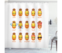 Funny Face Pineapples Shower Curtain
