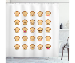 Different Emotions Bread Shower Curtain