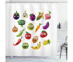 Carrot Banana Pepper Shower Curtain