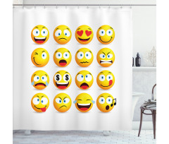 Smiley Faces Composition Shower Curtain