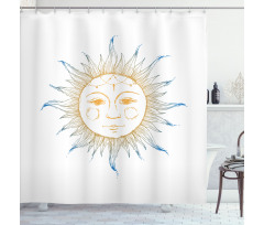 Ornate Aztec Star Motif Shower Curtain