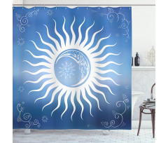 Crescent Moon Curlicues Shower Curtain