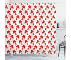 Cartoon Style Amanita Shower Curtain