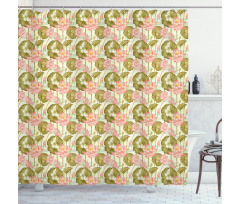 Exotic Foliage Butterfly Shower Curtain