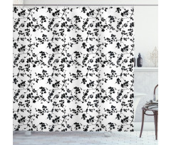 Sakura Blooom Silhouette Shower Curtain