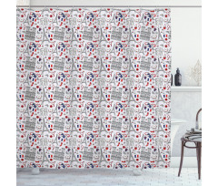 French Travel Pattern Shower Curtain