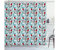 Romantic Roses Flowers Shower Curtain