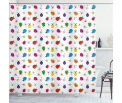 Dot Insects Illustration Shower Curtain