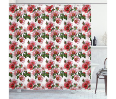 Hibiscus Exotic Flora Shower Curtain