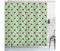 Polka Dots with Insect Shower Curtain
