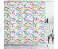 Patchwork Style Hearts Shower Curtain