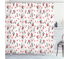 Panda with Hearts Shower Curtain