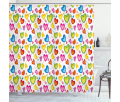 Colorful Butterflies Happy Shower Curtain