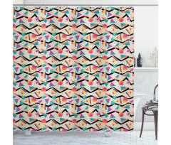 80s Memphis Geometrical Shower Curtain
