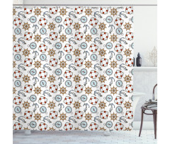 Helm Life Buoy Anchor Shower Curtain