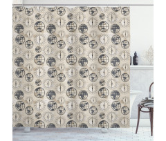 Continents Pattern Shower Curtain
