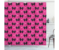 Bow Ties with Hearts Shower Curtain