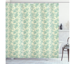 Botanical Floral Vintage Shower Curtain