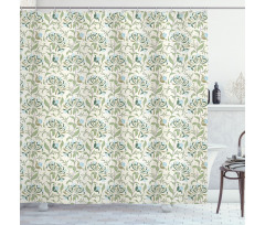 Pastel Floral Ornaments Shower Curtain