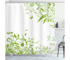 Spring Time Butterfly Shower Curtain