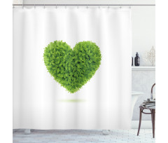 Heart with Fresh Leaves Shower Curtain