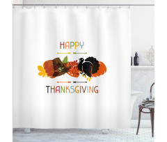 Bird Pumpkin Pilgrim Hat Shower Curtain