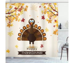 Fall Season Animal Leaf Shower Curtain