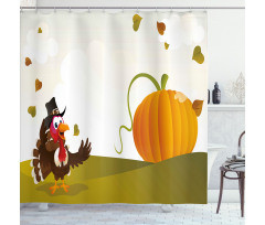 Happy Pilgrim Theme Shower Curtain