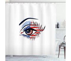 USA Flag Female Eye Shower Curtain