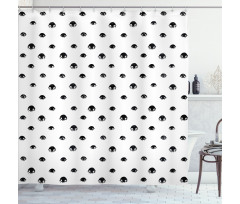 Sketchy Black Eyes Shower Curtain