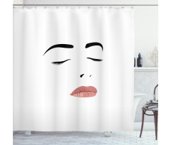 Sleeping Woman Face Shower Curtain