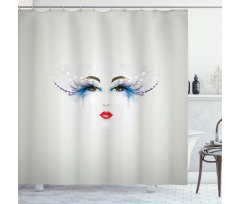 Dreamy Eyes Red Lips Shower Curtain