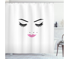 Pink Lips Makeup Beauty Shower Curtain