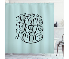 Peace Love Joy Lettering Shower Curtain