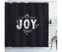 Retro Style Ornate Words Shower Curtain