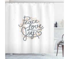 Lettering Love Joy Words Shower Curtain