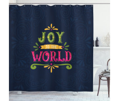 Ornate Xmas Theme Motif Shower Curtain