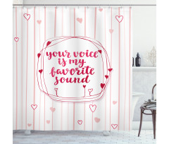 Hearts Lines Romantic Shower Curtain