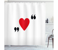 Red Simple Heart Shower Curtain