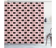 Head Silhouettes Dots Girly Shower Curtain