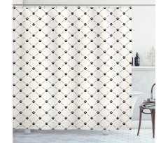 Checkered with Paw Prints Shower Curtain