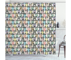 Retro Hipster Bow Ties Shower Curtain
