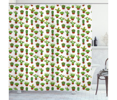 Floral Pattern Vases Shower Curtain