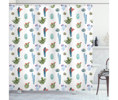 Blossomin Watercolor Shower Curtain