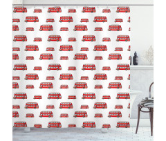 Cute Double Decker Bus Shower Curtain