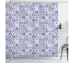 Tile Square Abstract Pattern Shower Curtain