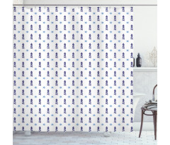 Aqua Ornate Pattern Shower Curtain